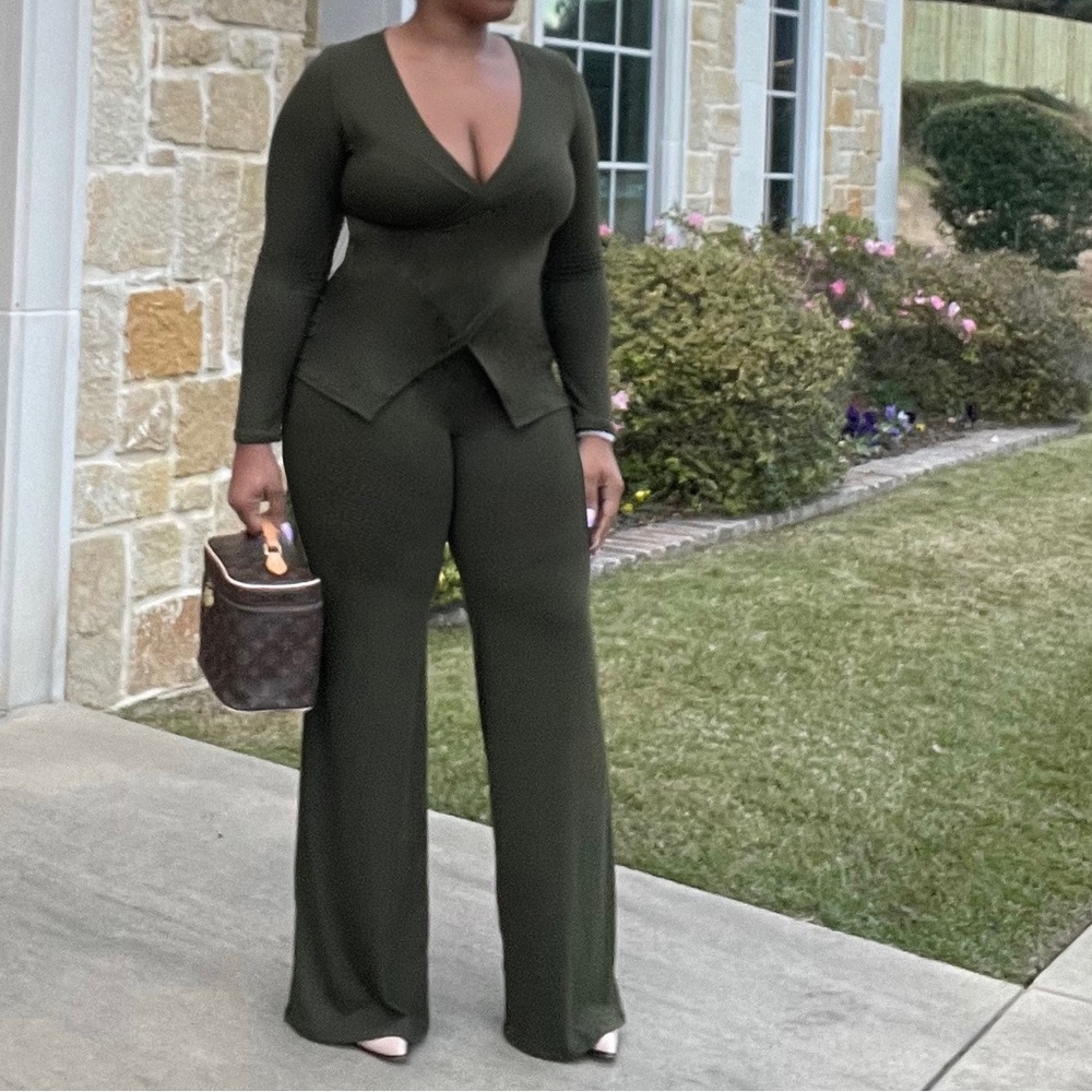 Olive Green Two-Piece Set